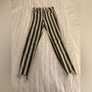 Subdued stripe skinny jeans